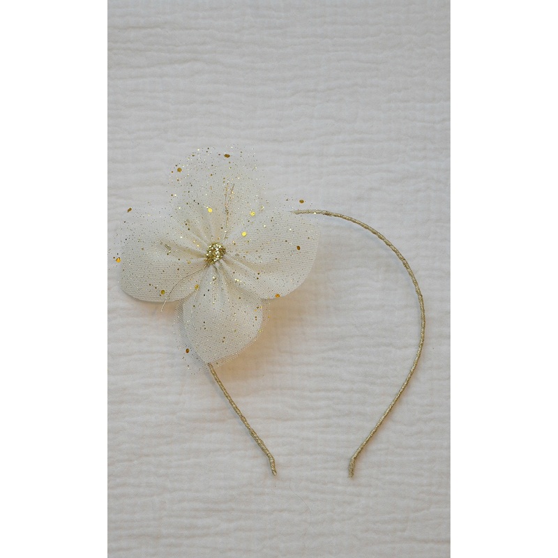 Minina Loves Hairband Linen Butterfly Blue