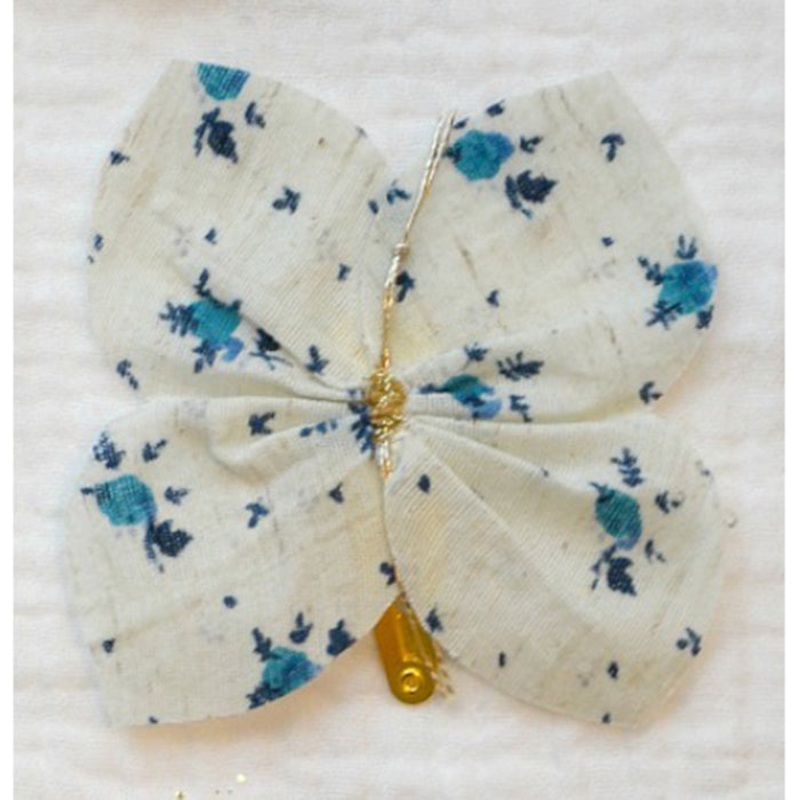 Minina Loves Hairpin Linen Butterfly Veronica Blue Flowers
