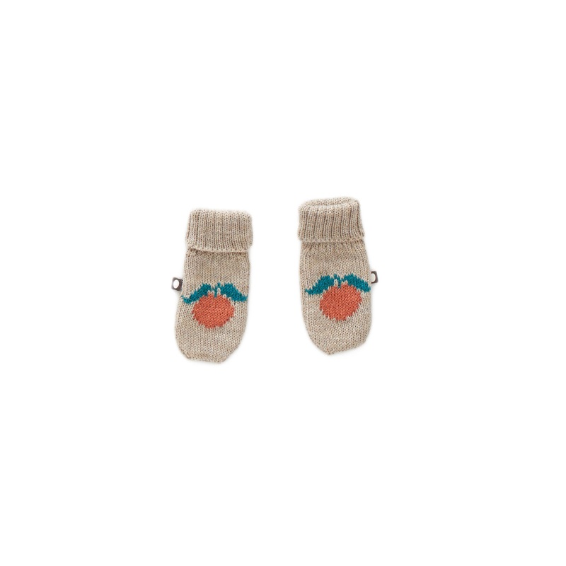 Oeuf Clementine Mittens Grey/Apricot