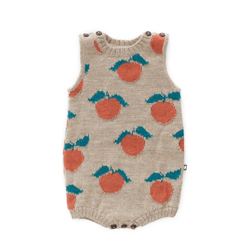 Oeuf Clementine Tank Romper Grey/Apricot
