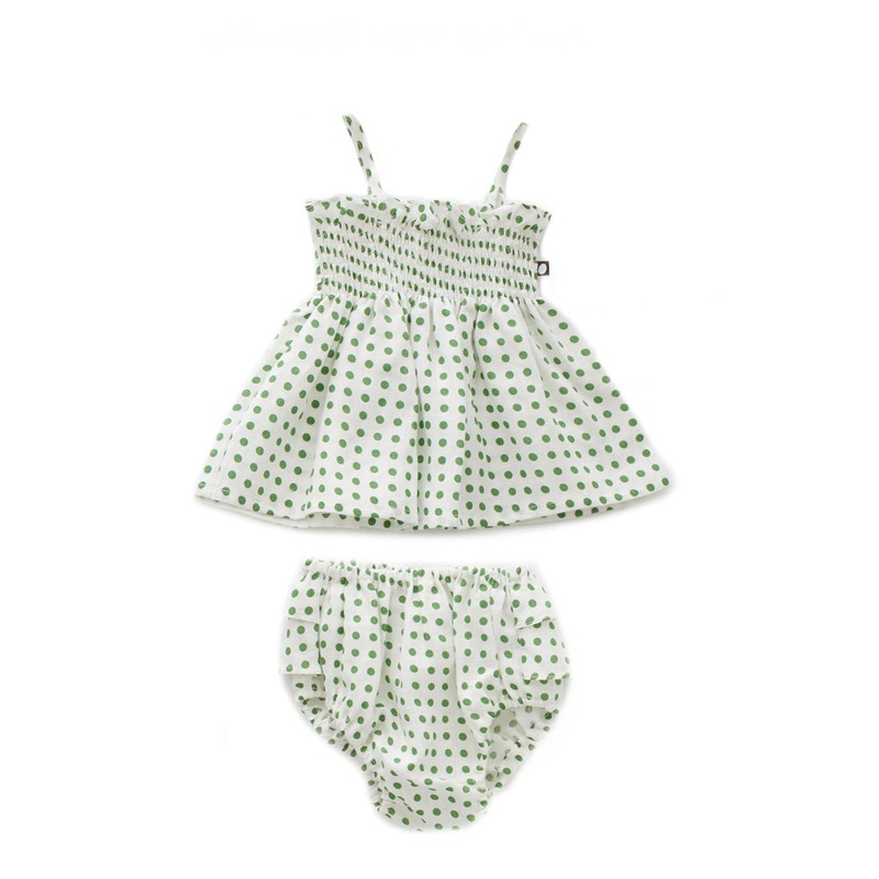Oeuf Ruffle Bloomer Set Green Dots