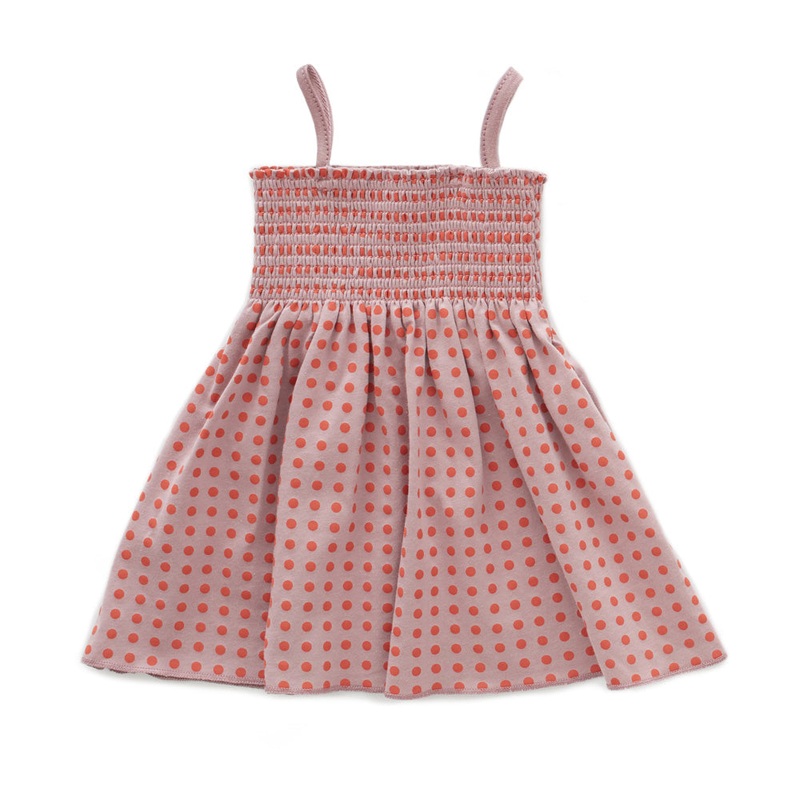 Oeuf Smock Dress Tomato Print/Rose Dawn