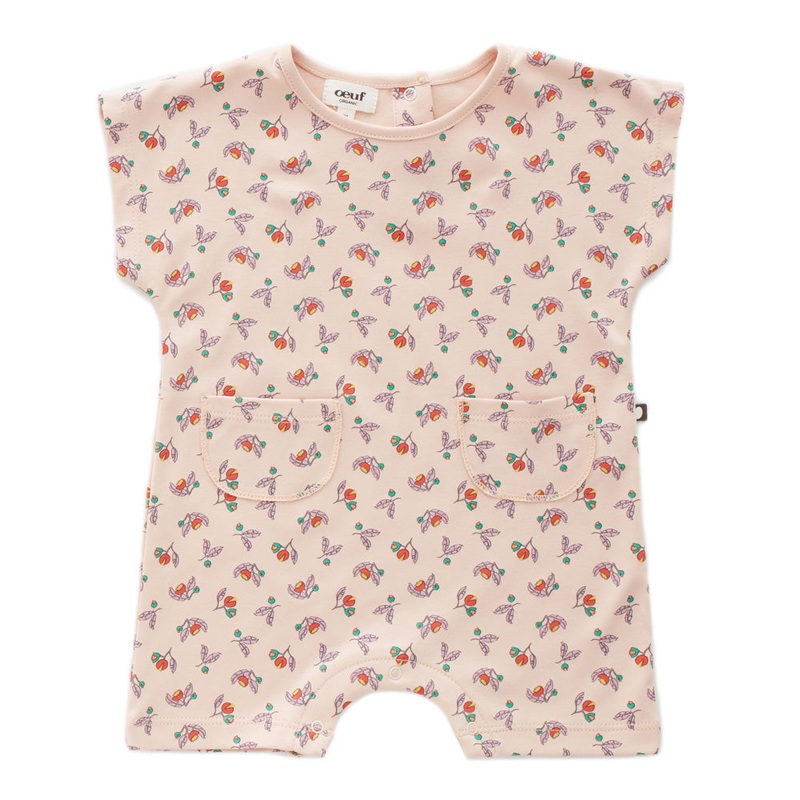 Oeuf SS Pocket Romper Small Flower