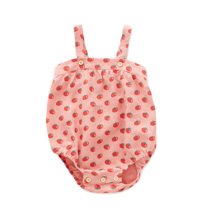 Oeuf Strap Romper Tomato Print