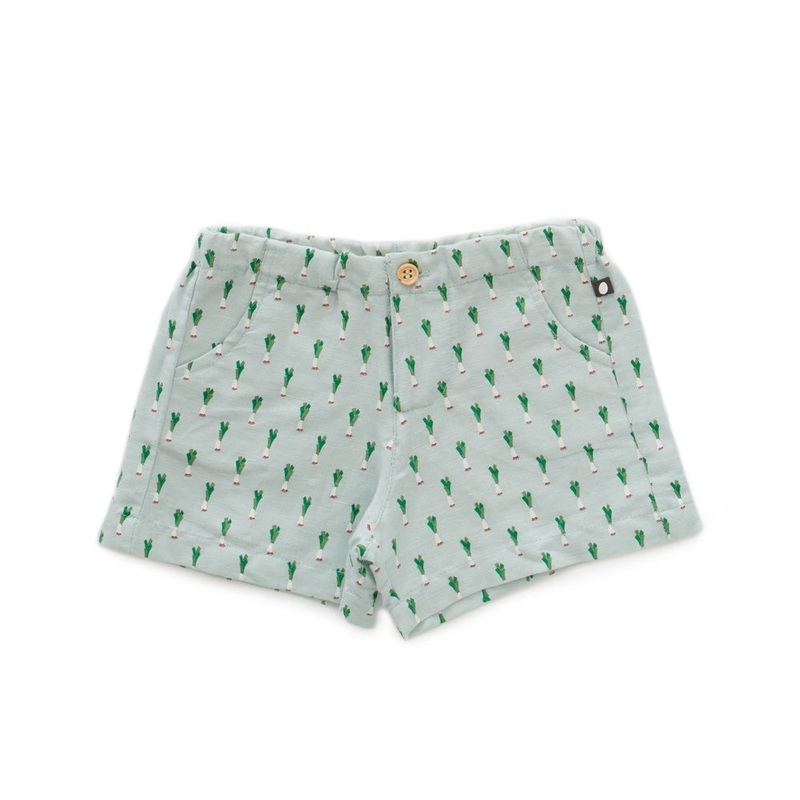 Oeuf Woven Shorts Leek Print