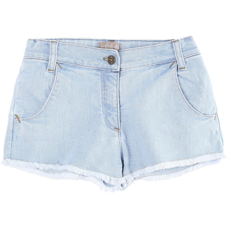 Emile Et Ida Short Cat Denim Demin Bleach