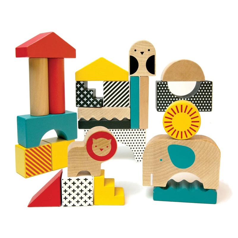 Petit Collage Animal Town Wood Blocks
