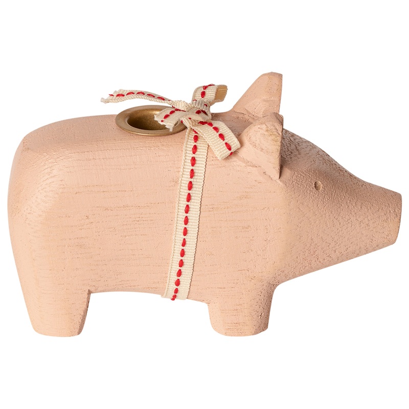 Maileg Wooden Pig Powder Small