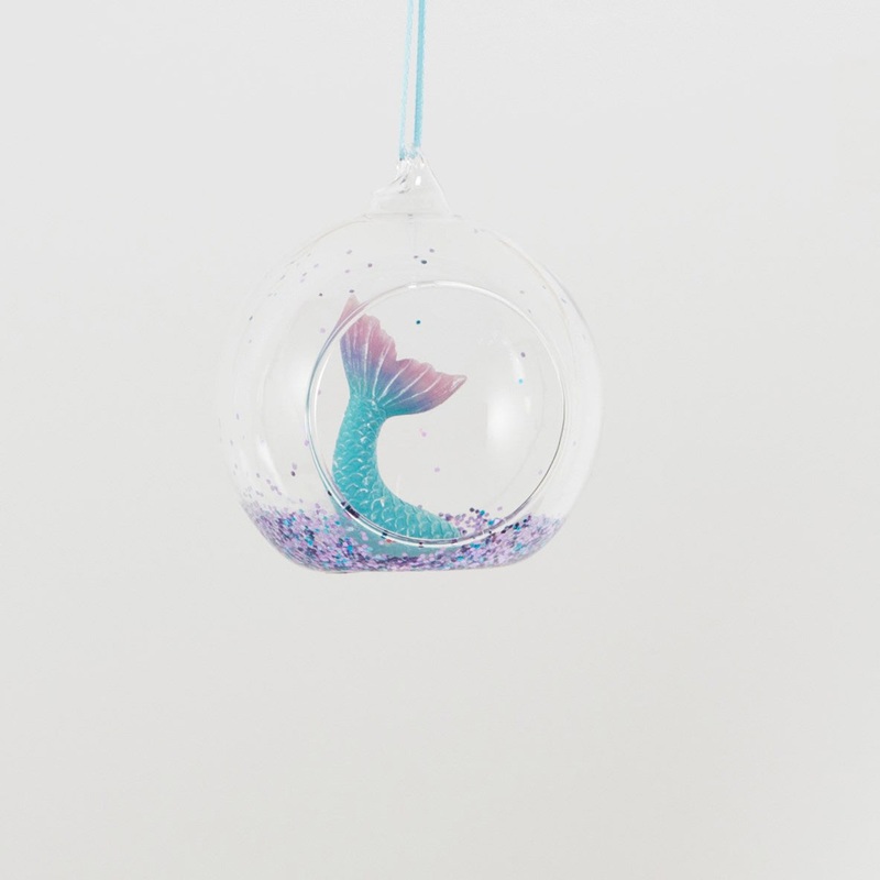 RJB Stone Glitter Mermaid Tail Open Bauble
