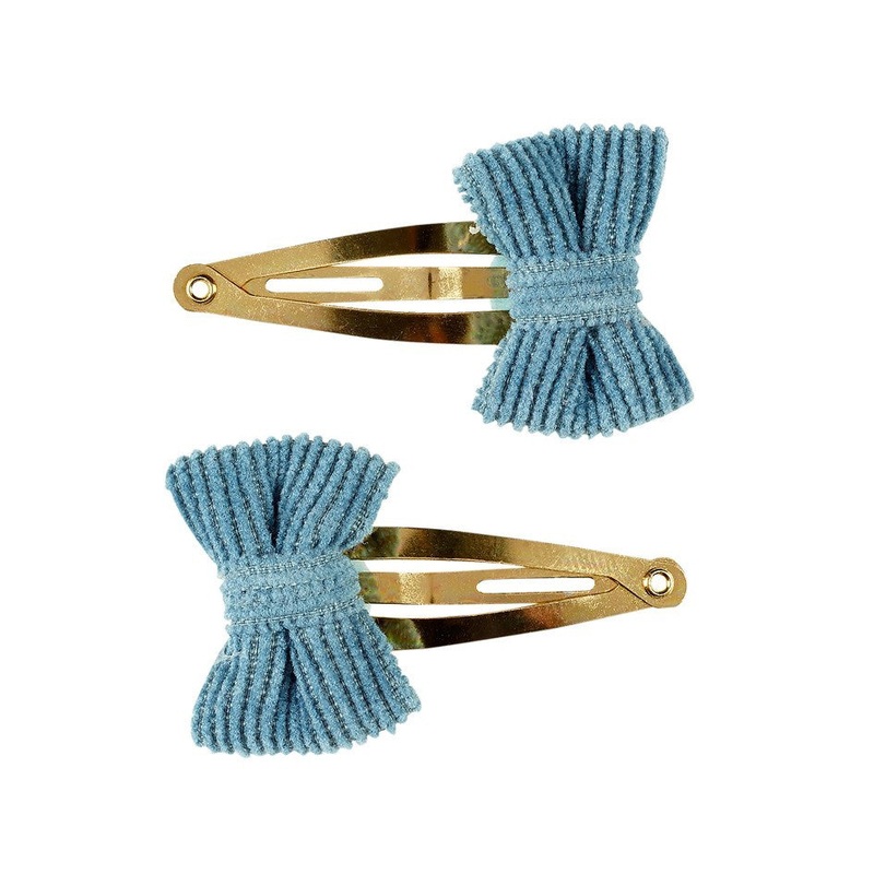 Souza 2pcs Hair Clips Kamila  4cm Bow Blue
