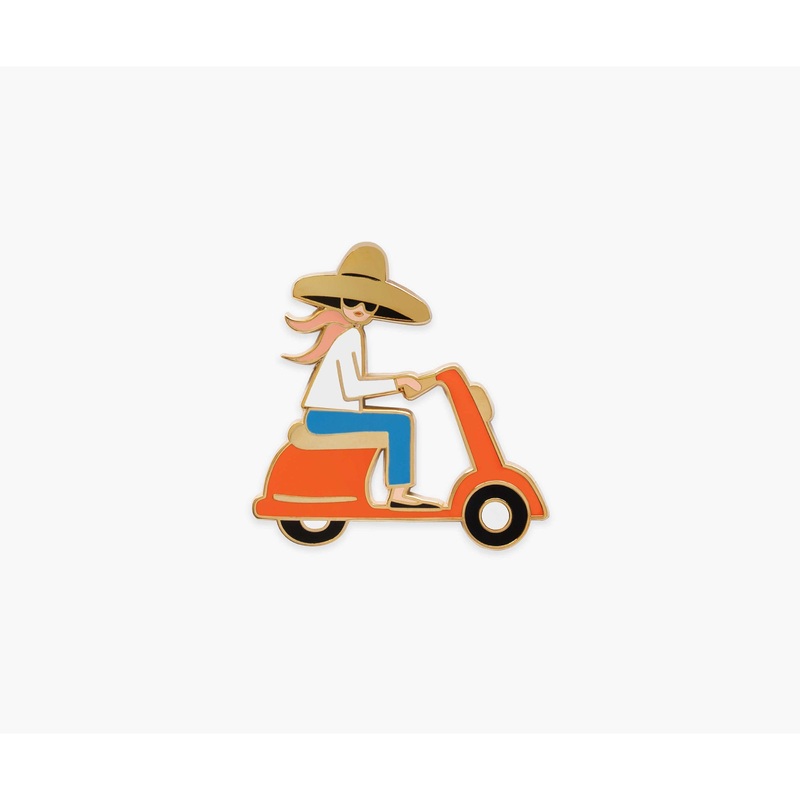 Rifle Paper Co Scooter Girl Enamel Pin