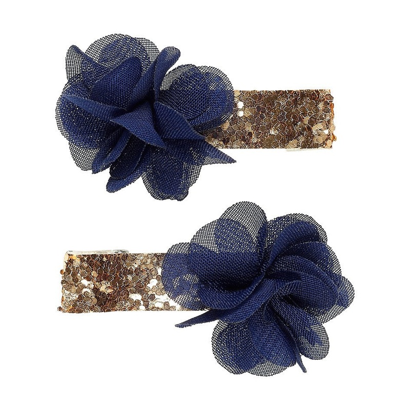 Souza 2pcs Hair Claw Noralie Flower Navy