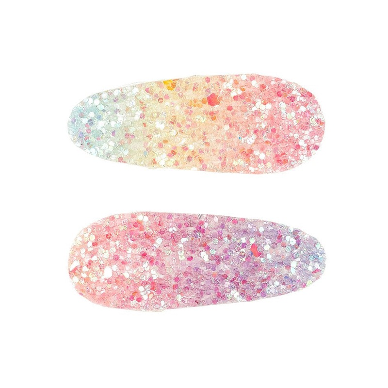 Souza 2pcs Hair Clips Soline Glitter Rainbow
