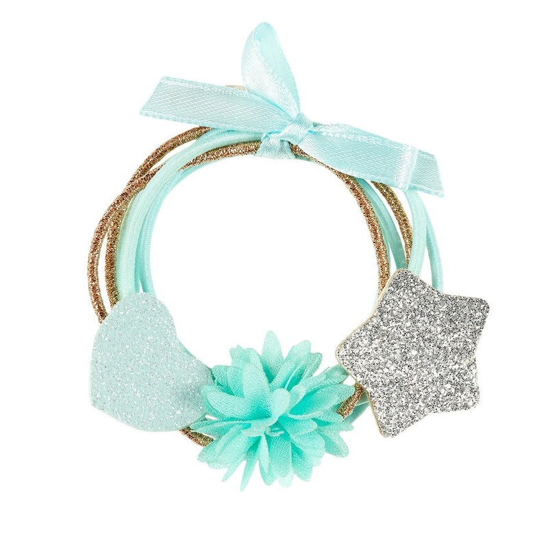 Souza 6pcs Hair Elastic Malina Heart Flower Star Mint