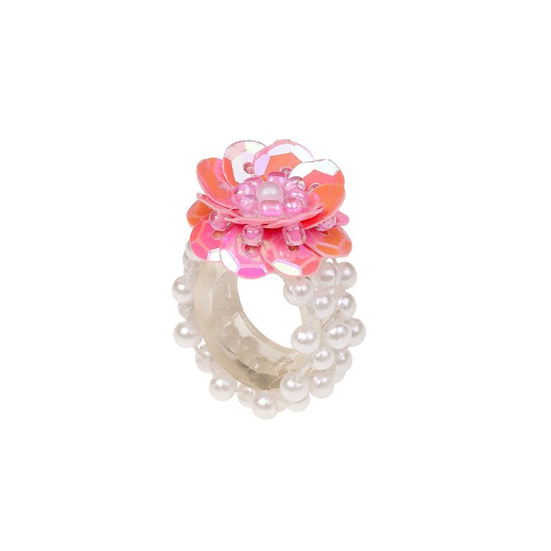Souza Ring Mary Fully Elastic L.Pink Pearl (1pc)