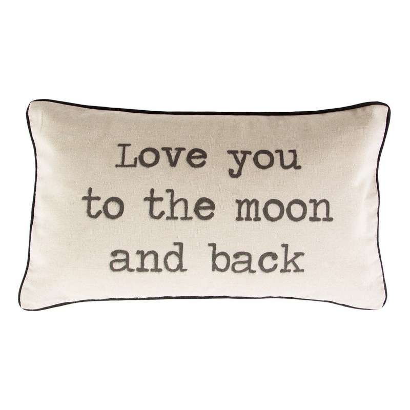 RJB Stone Love You To The Moon and Back Rustic Cushion