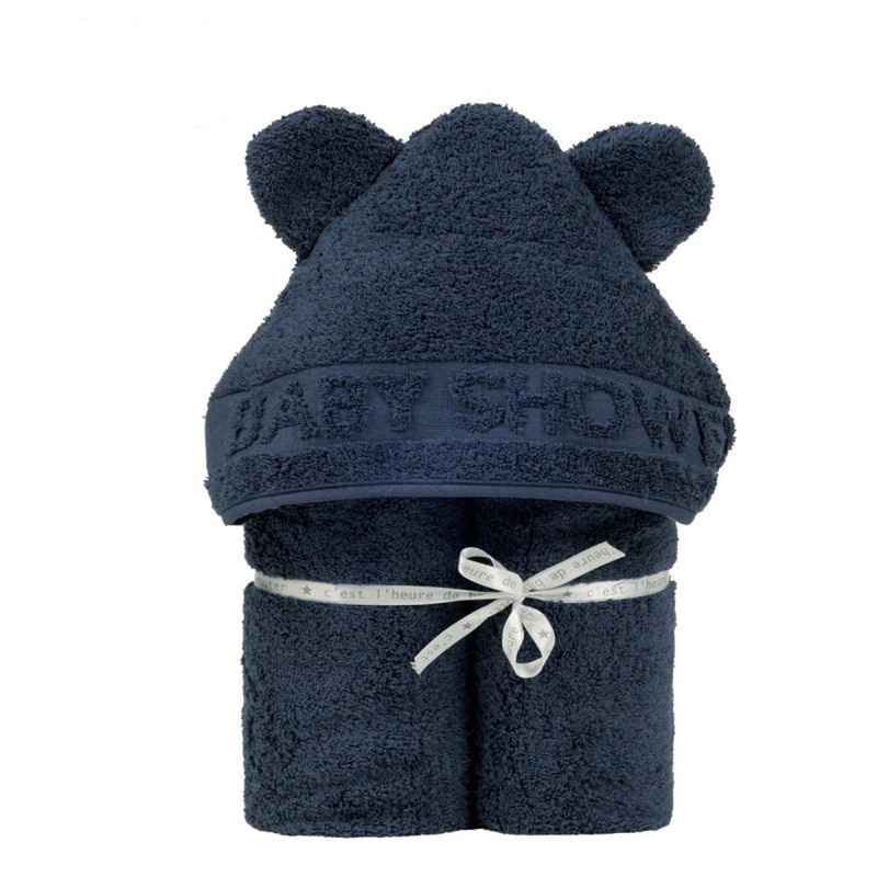 Little Crevette Hooded Towel Babyshower Marine