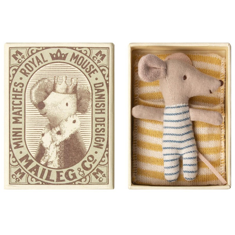 Maileg Baby Mouse Sleepy/Wakey in Box - Boy