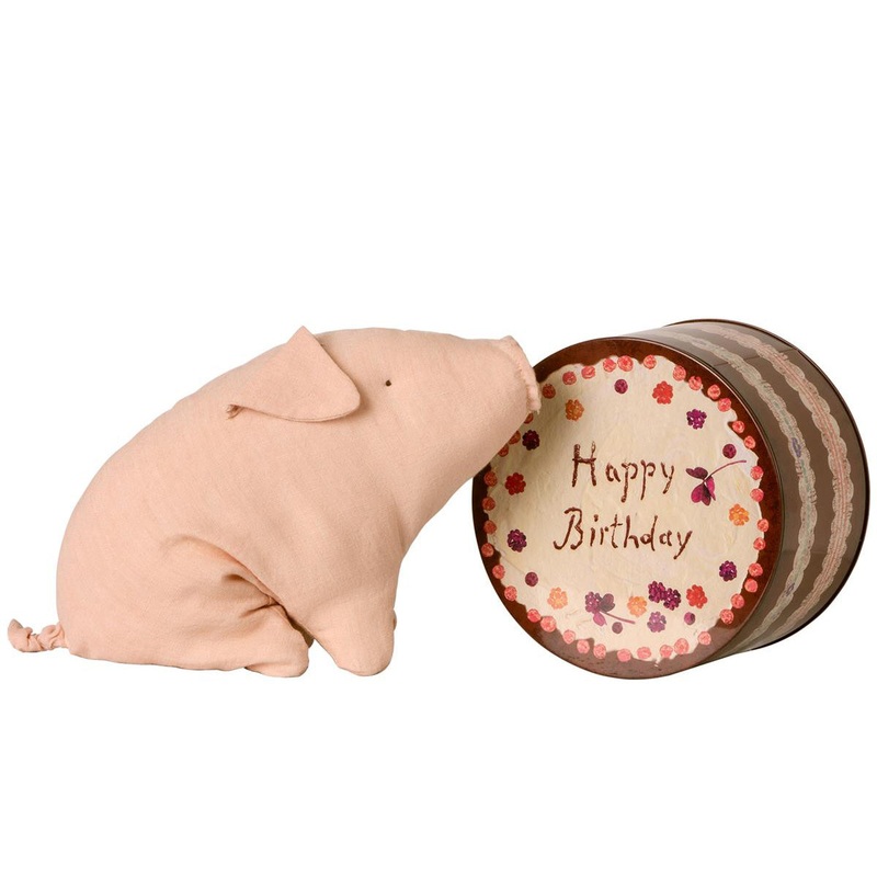 Maileg Birthday Pig in Cake Box