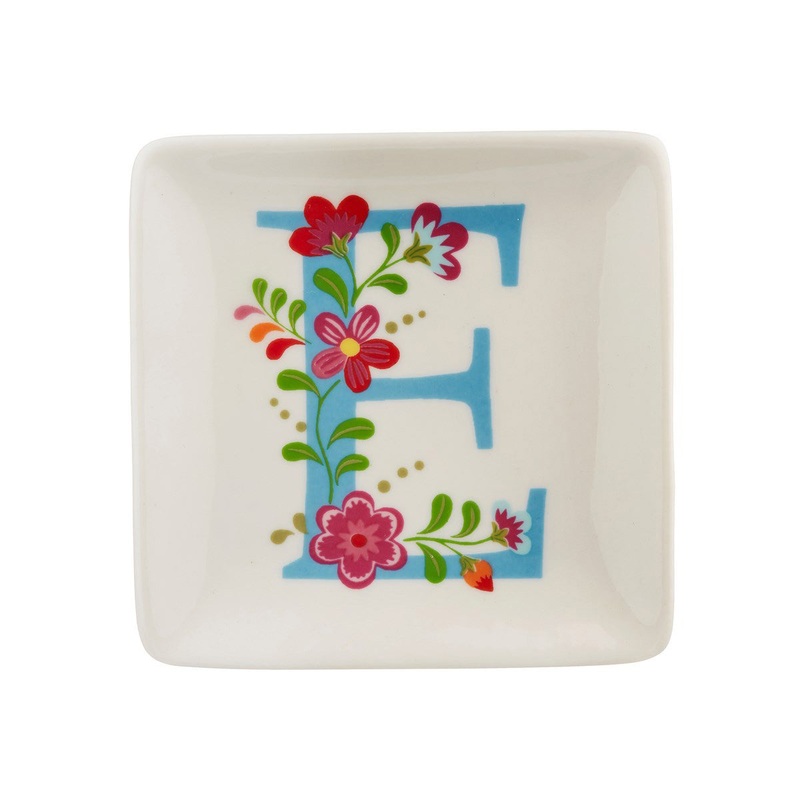 RJB Stone Folklore Alphabet Letter E Trinket Dish