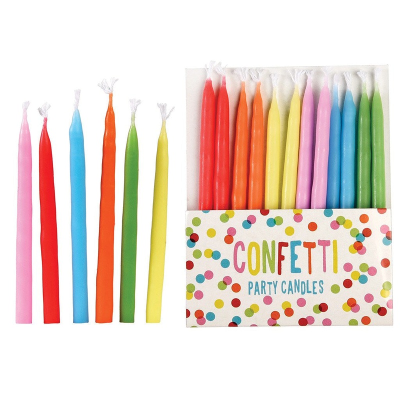 Rex Set of 12 Confetti Party Candles