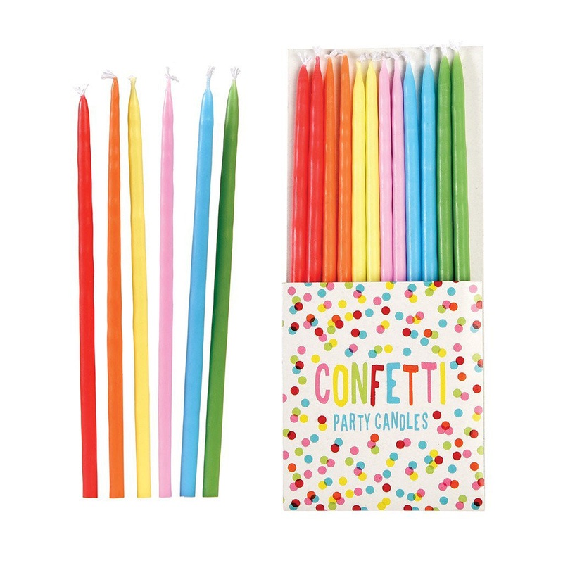 Rex Set of 12 Large Confetti Candles