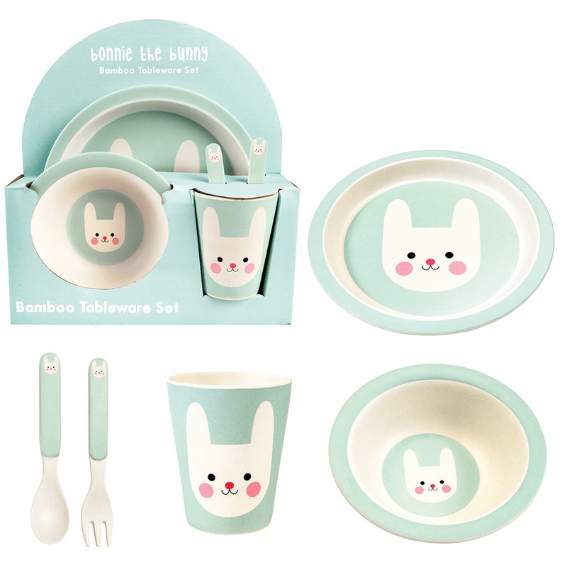 Rex Set of 5 Bonnie The Bunny Bamboo Tableware