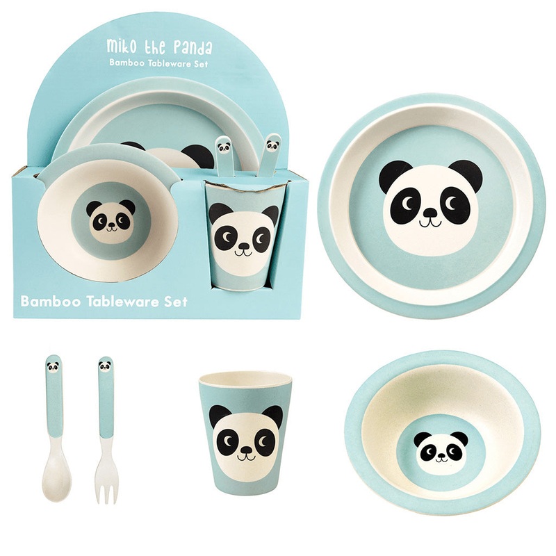 Rex Set of 5 Miko The Panda Bamboo Tableware