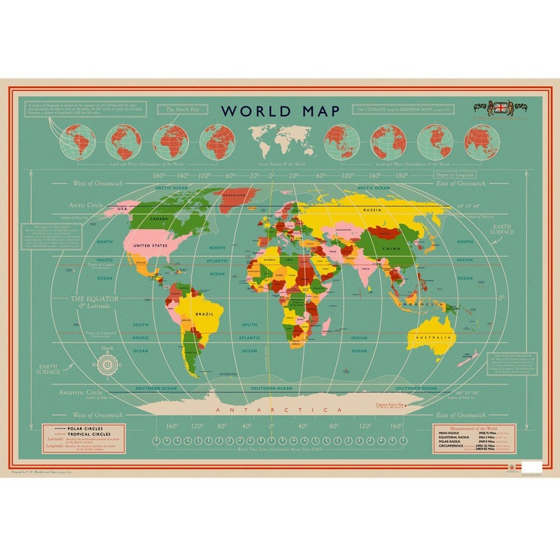 Rex World Map Wrapping Paper