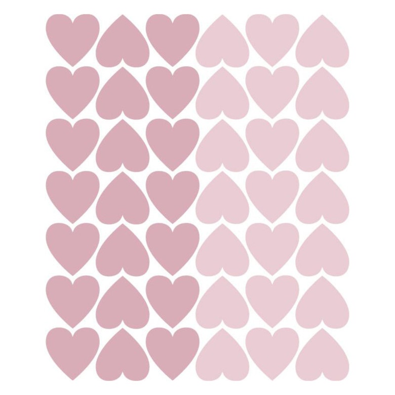 Tresxics Wall Adhesive 42 Hearts Pink & Light Pink