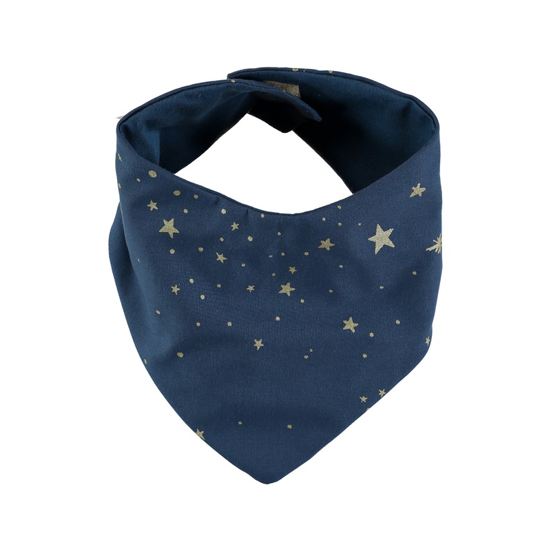 nobodinoz Lucky Bandana Bib Gold Stella/Night Blue