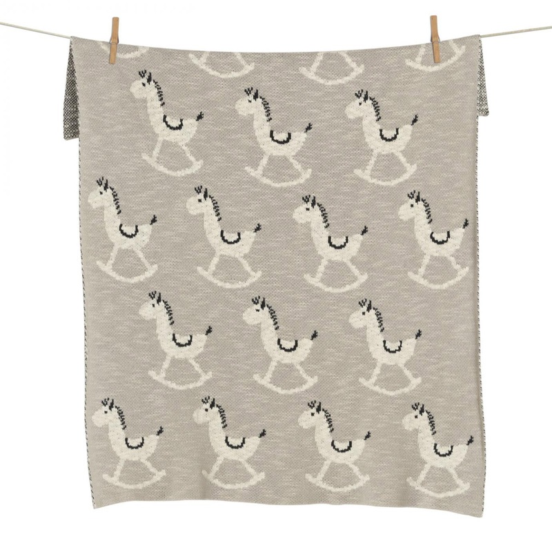 Quax Knitted Blanket - Rocking Horse - 80x100cm