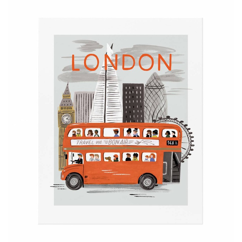Rifle Paper Co London World Traveler Art Print
