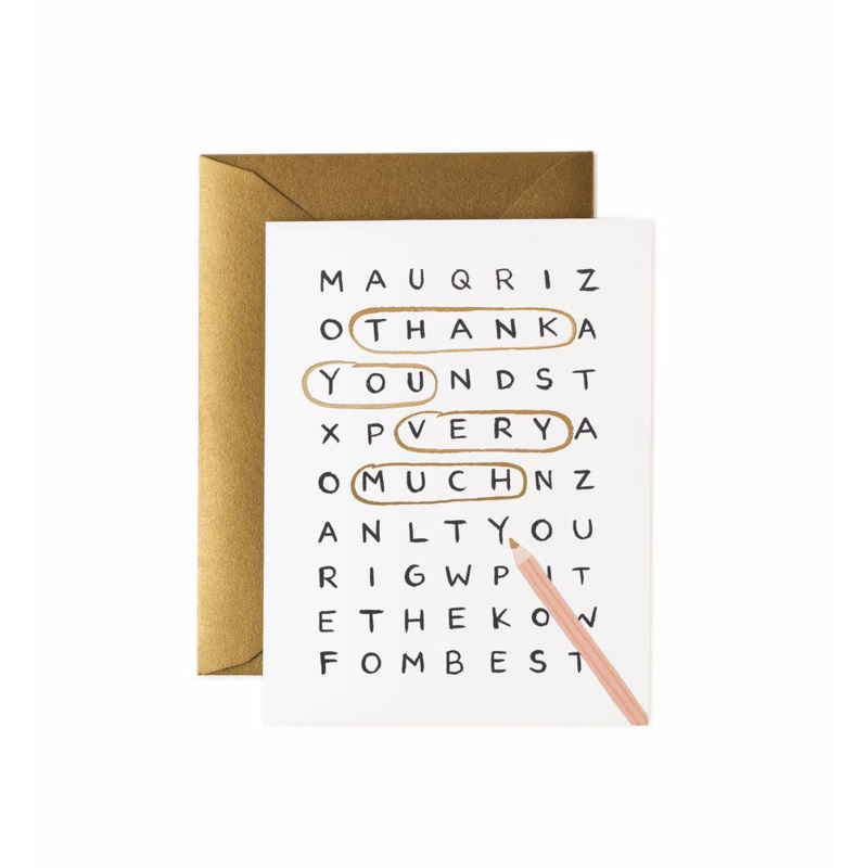 Rifle Paper Co Word Search Thank You Card