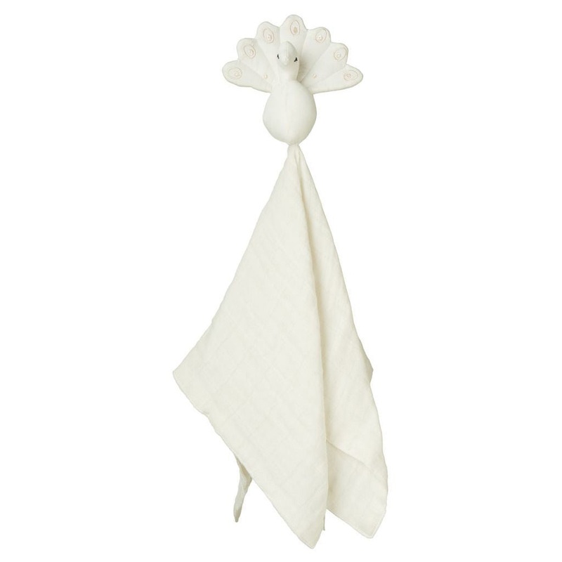 Cam Cam Copenhagen Cuddle Cloth Muslin Peacock Crme White