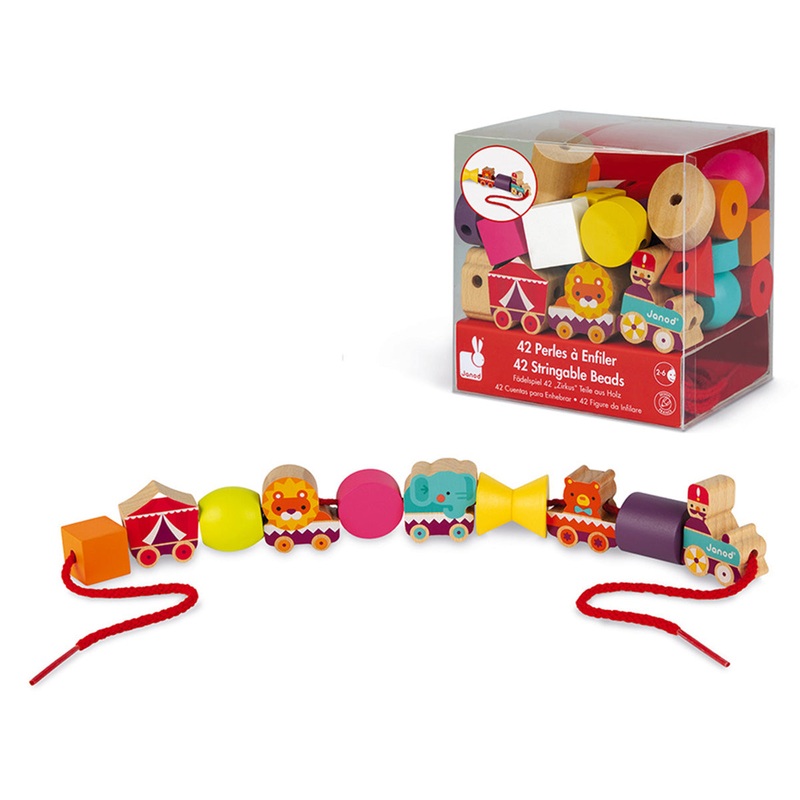 Janod Stringable Circus-Themed Beads