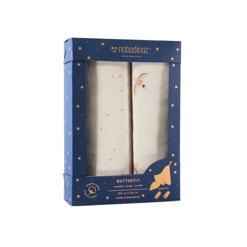 nobodinoz Swaddle Box Butterfly Pack Haiku Birds