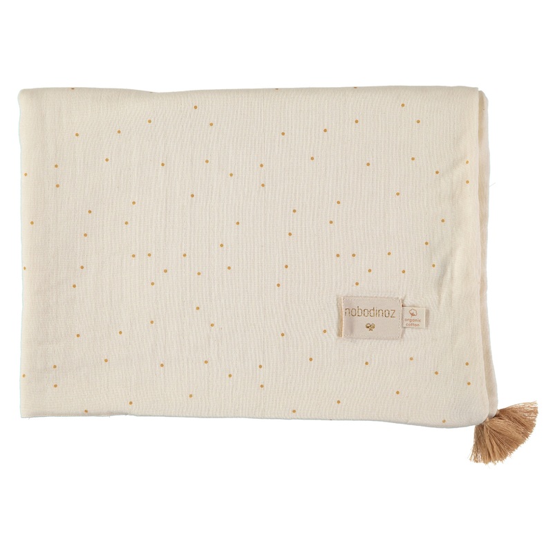 nobodinoz Treasure Summer Blanket Honey Sweet Dots Natural