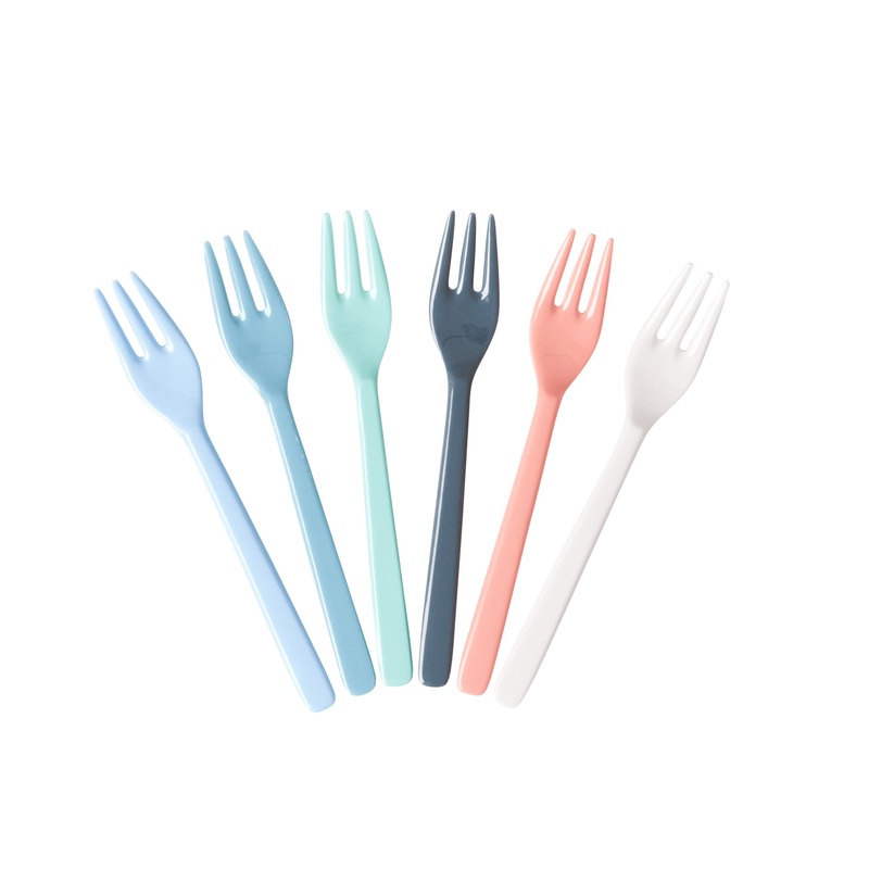 Rice DK 6 Melamine Cake Forks Assorted Happy 21 Colors