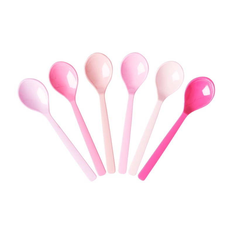 Rice DK 6 Melamine Teaspoons Assorted 50 Shades of Pink Colors