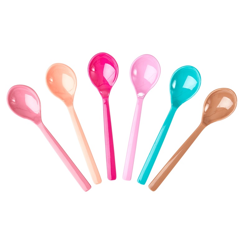 Rice DK 6 Melamine Teaspoons Assorted Life is Better in Colors Variations