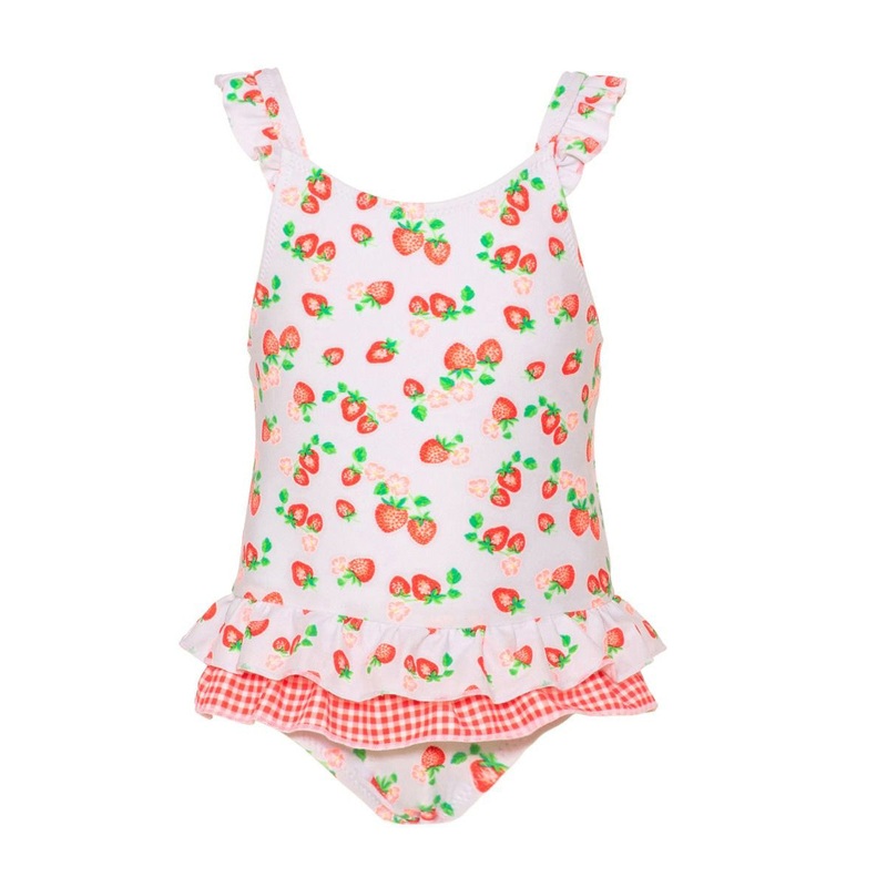 Sunuva Baby Girls Frill Swimsuit White