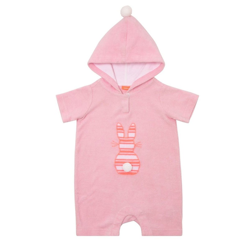 Sunuva  Baby Girls Towelling Onesie Sherbert Pink