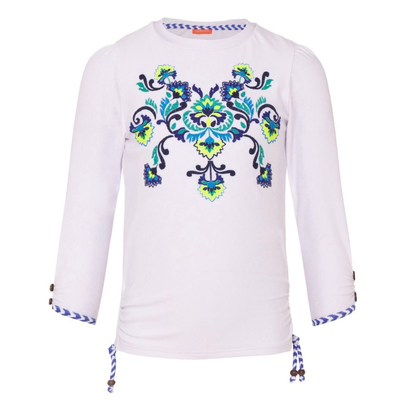 Sunuva Girls Classic Long Sleeve Rash White