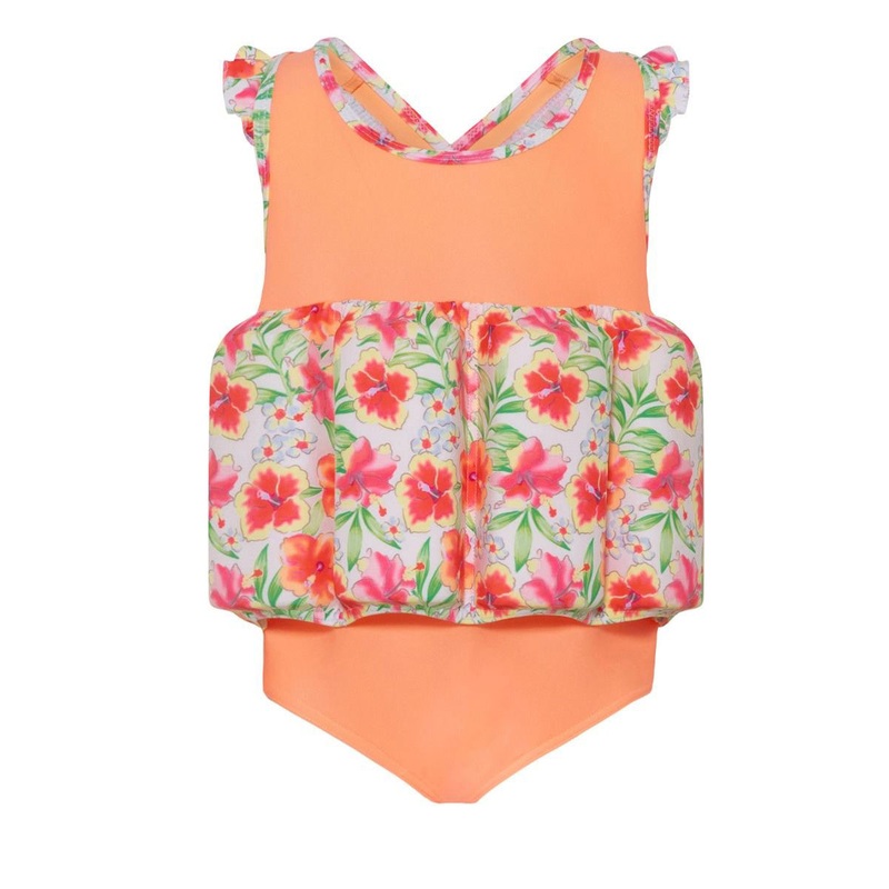 Sunuva Girls Tropical Float Suit Orange