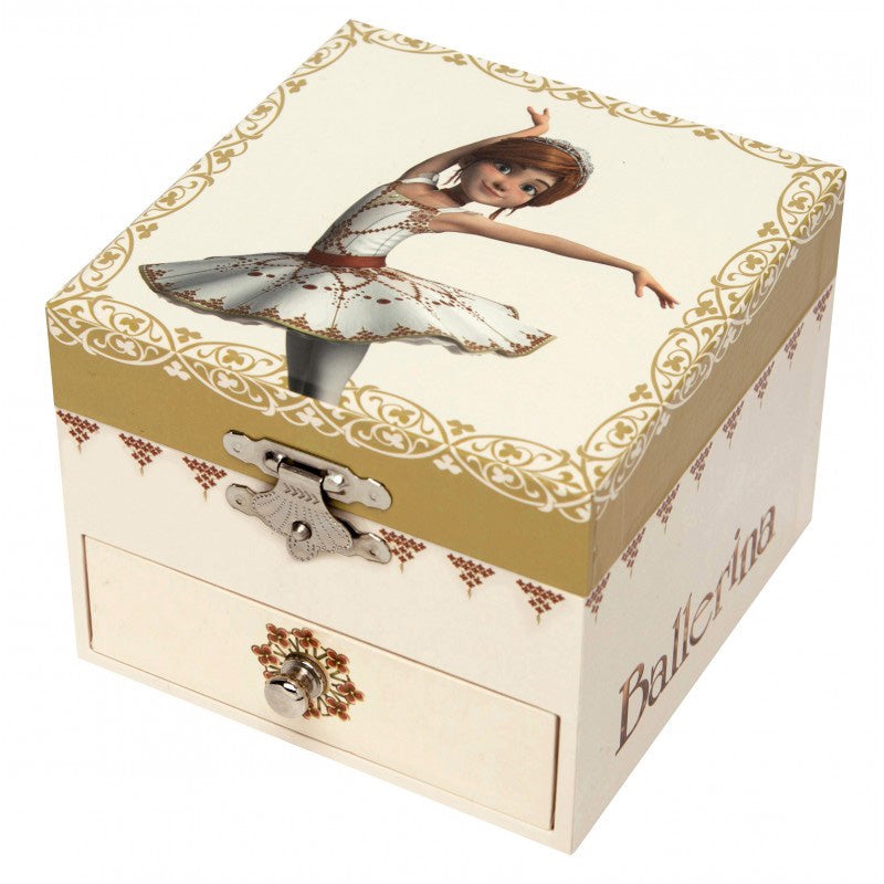 Trousselier Photoluminescent Musical Cube Box Ballerina Leap