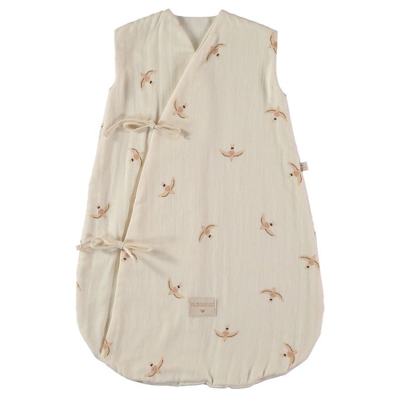 nobodinoz Summer Sleeping Bag Dreamy Nude Haiku Birds Natural