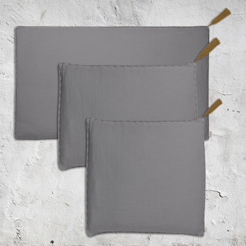 Numero 74 Cushion Cover Plain With Padding Cushion Stone Grey