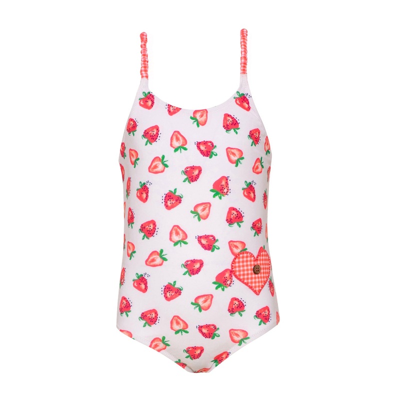 Sunuva Girls Cross Back Swimsuit White