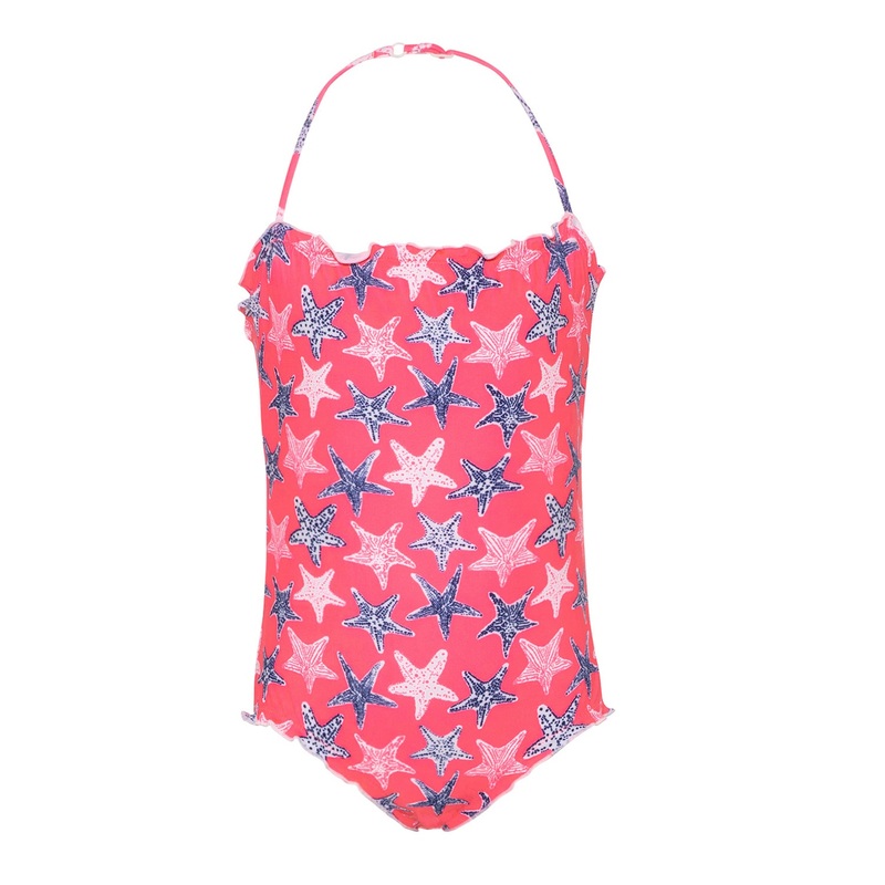 Sunuva Girls Ruched Swimsuit Hot Pink
